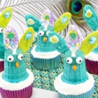 Easy Peacock Cupcakes