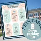 Free Printable Dorm Checklist for Girls