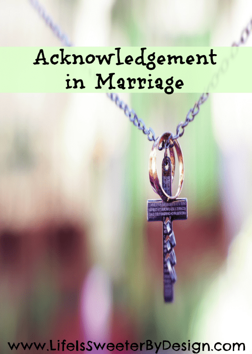 Acknowledgement in Marriage