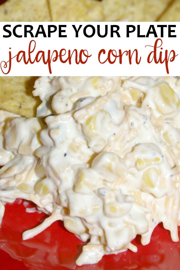 Crazy Good Corn Dip is perfect for parties. This jalapeno corn dip recipe will be gobbled up at any party or BBQ. It is an easy appetizer recipe that everyone will love.