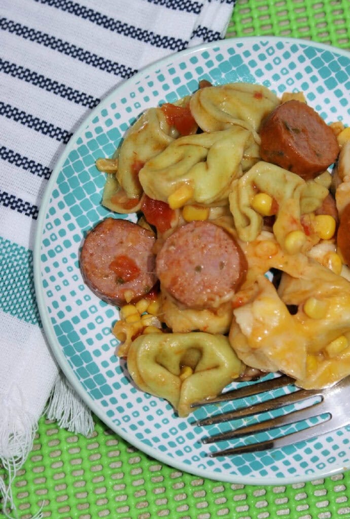 spicy sausage tortellini bake