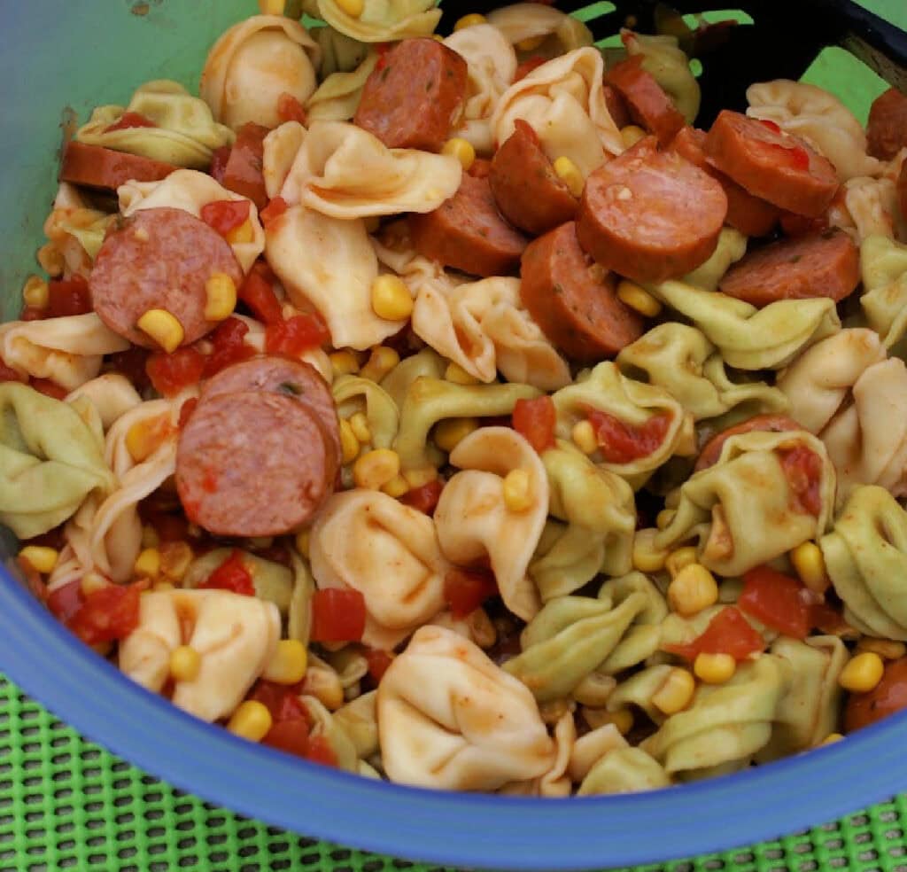 bowl of ingredients for a casserole