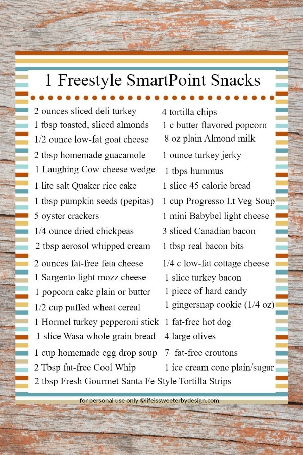 1 Freestyle SmartPoint snack ideas for Weight Watchers