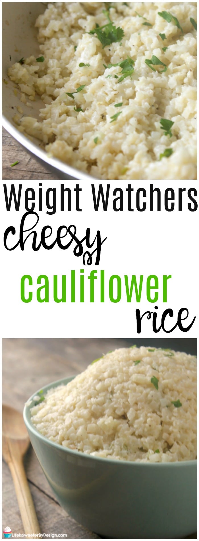 Weight Watchers Cheesy Cauliflower Rice is a great healthy side dish and perfect for holiday meals. This recipe is low in SmartPoints and delicious. It is also a great low carb recipe.