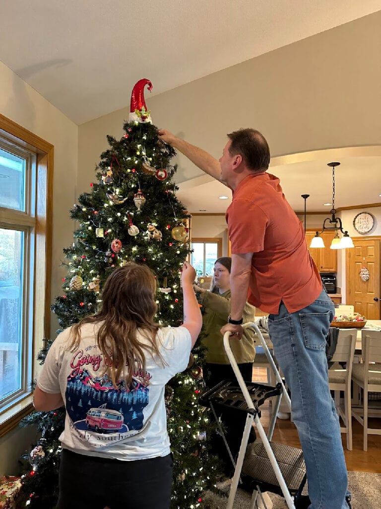 stress-free Christmas tree decorating tradition