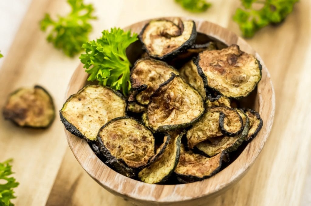 air fryer Cajun zucchini chips