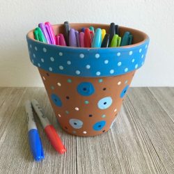 DIY kids painted flower pot