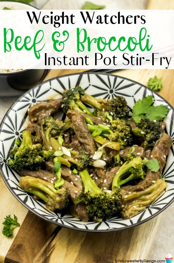Weight Watchers Instant Pot Spicy Beef and Broccoli Stir Fry is a great Weight Watchers Instant Pot recipe and will really sooth your craving for Chinese food. This is an easy meal and only 4 Freestyle SmartPoints per serving!