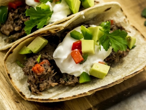 Weight Watchers Slow Cooker Steak and Bean Soft Tacos - Life is Sweeter By Design
