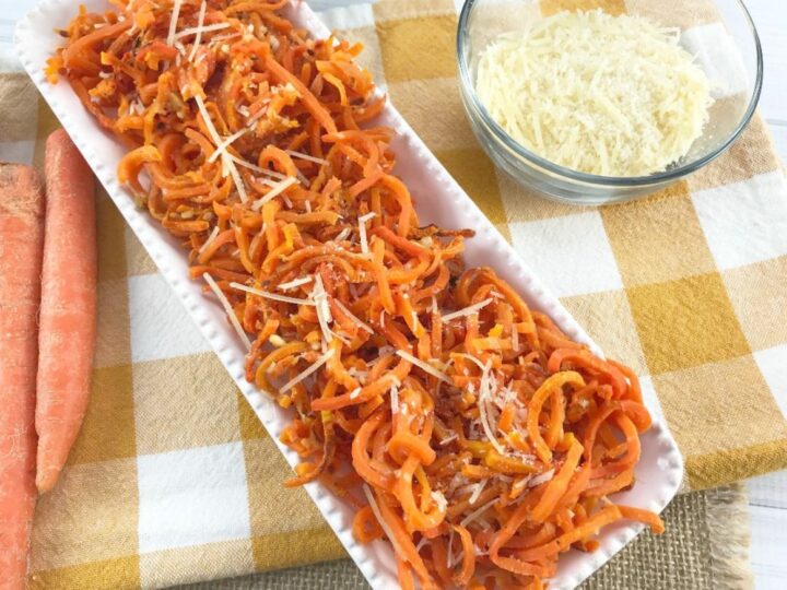Parmesan Garlic Roasted Carrot Spirals