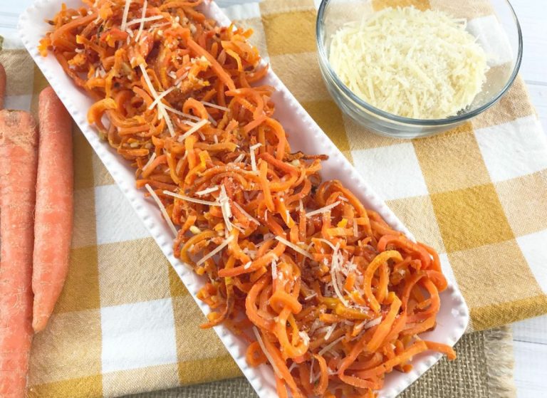 Parmesan Garlic Roasted Carrot Spirals