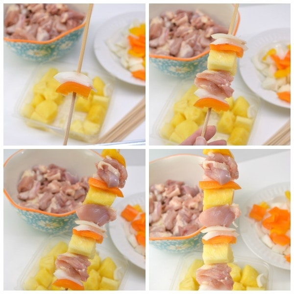 how to make Pineapple Chicken Skewers