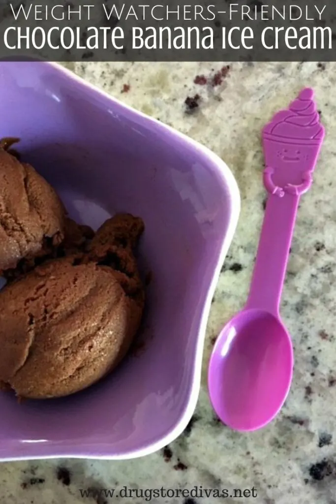 2 scoops of choco banana ice cream in a bowl