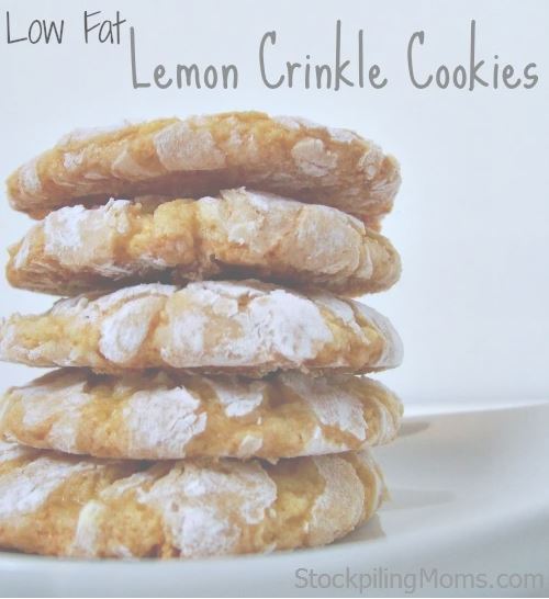 stack of lemon crinkle cookies