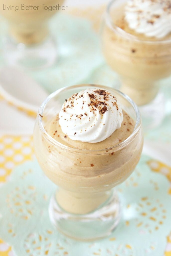 cups of vanilla latte mousse shooters