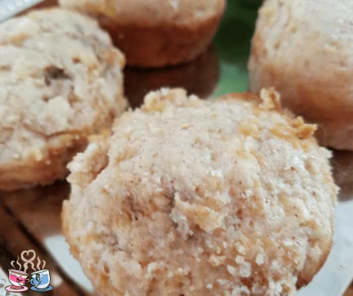 close up of apple cinnamon muffins