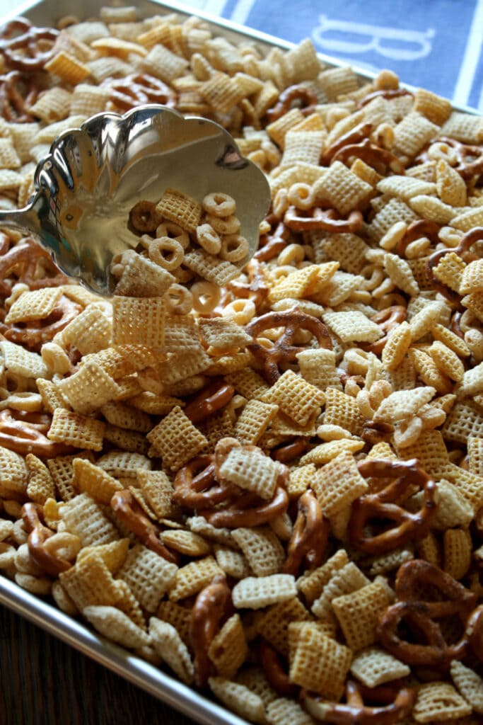 how to make homemade Chex Mix healthier
