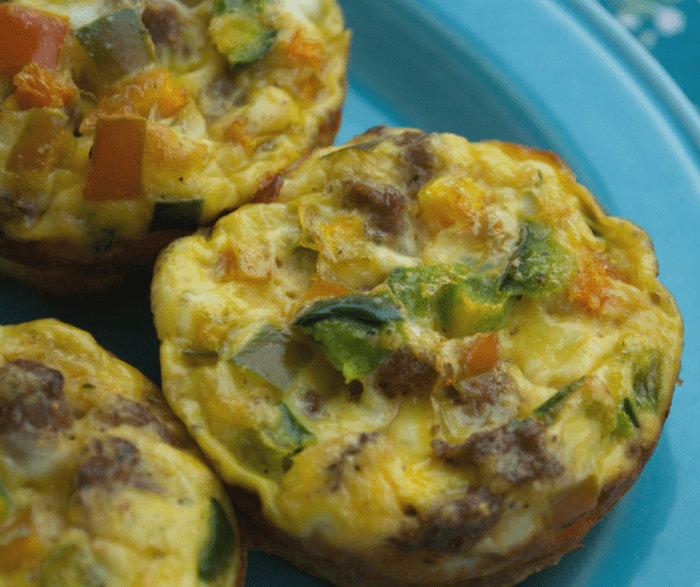 a plate of muffin tin eggs