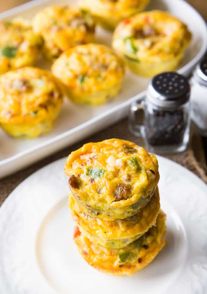 stack of spicy egg muffins on a plate