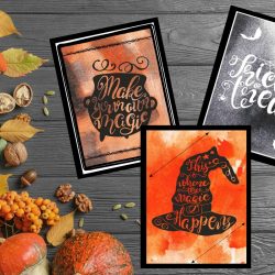 free printable Halloween journal cards