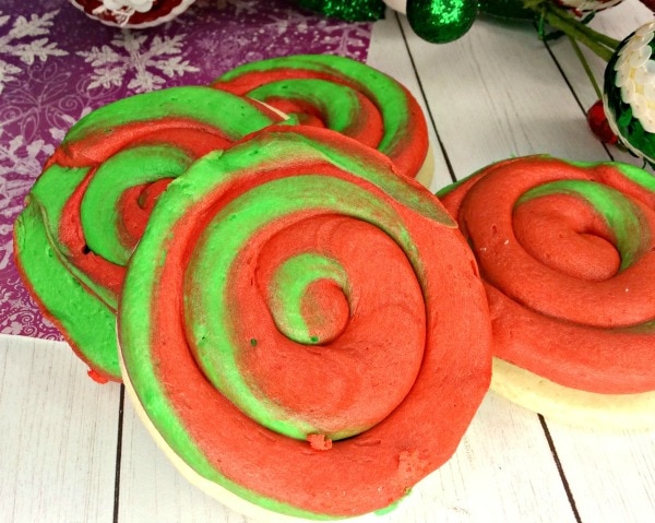 easy red and green swirl cookies