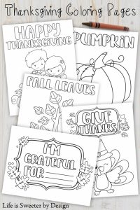 Free Thanksgiving Color Pages - Life is Sweeter By Design