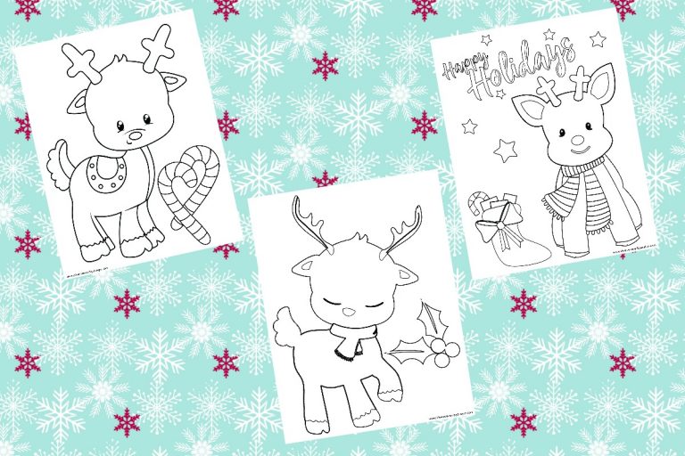 free printable reindeer color pages