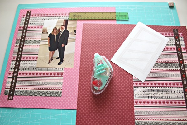 steps to make a Quick Valentine's Day Scrapbook layout
