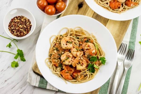 Weight Watchers Shrimp Spaghetti - Life is Sweeter By Design