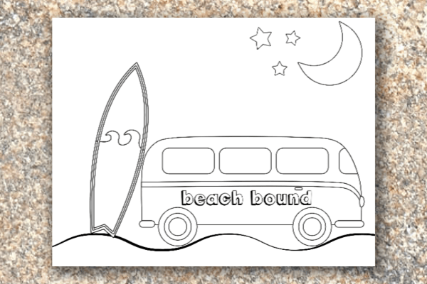 free printable beach color pages