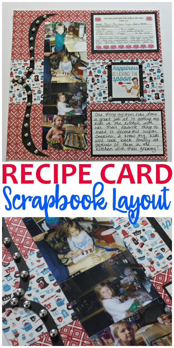 recipe card scrapbook layout