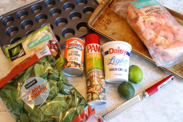 ingredients for Weight Watchers Cajun Shrimp Cups