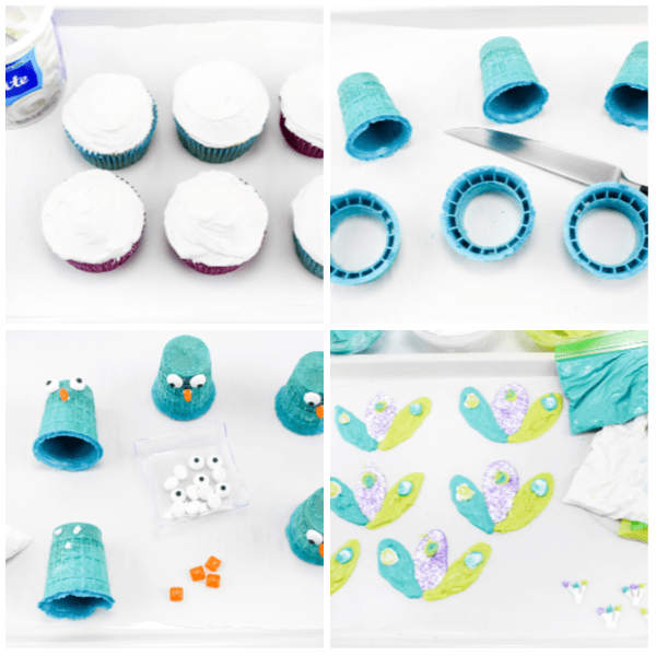 how to make easy peacock cupcakes