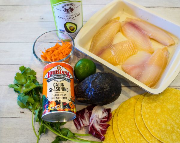 ingredients for Weight Watchers Cajun Fish Soft Tacos