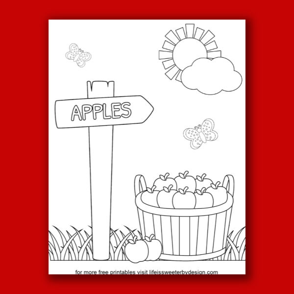 free apple coloring pages