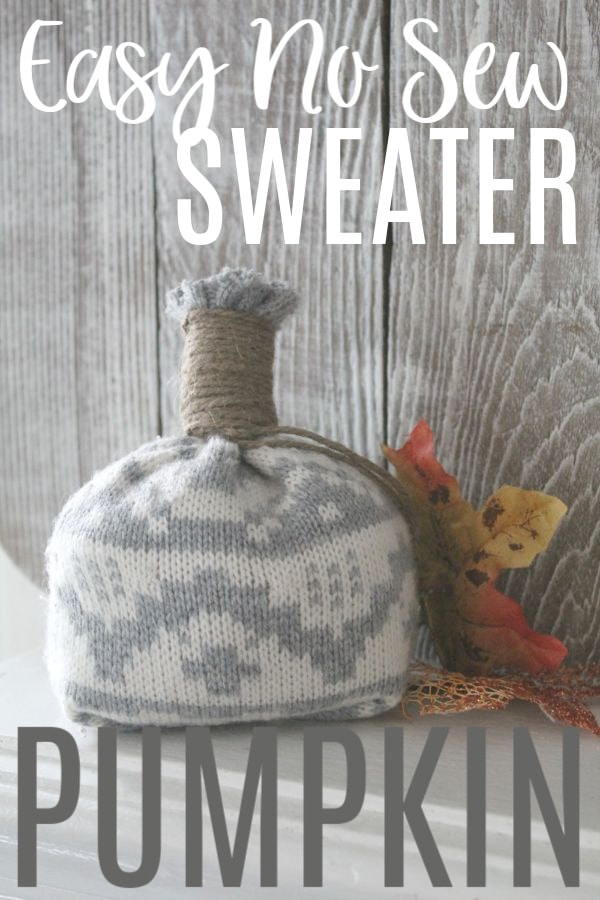 easy no sew DIY sweater pumpkin