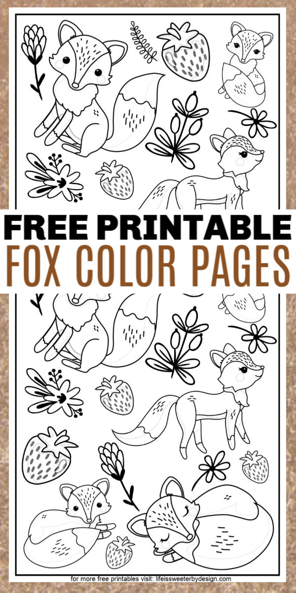 free printable fox coloring pages