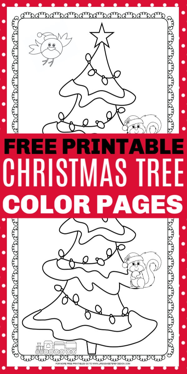 free printable Christmas tree coloring pages