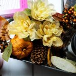 fall florals in a tray