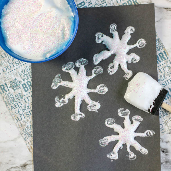 DIY Sparkly Puffy Snow Paint for Kids