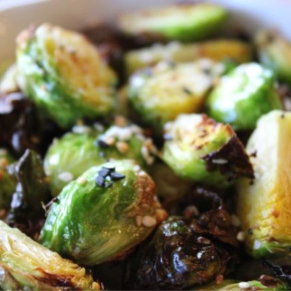 tender and crispy air fryer brussels sprouts