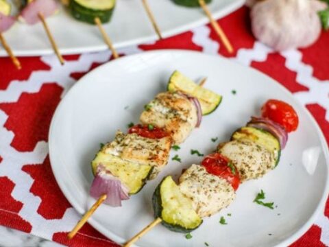 easy air fryer Greek Chicken Kabobs