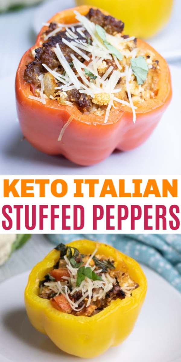 Italian Keto Stuffed Bell Peppers