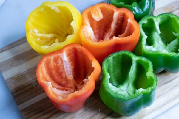 easy steps for making Italian Keto Stuffed Bell Peppers