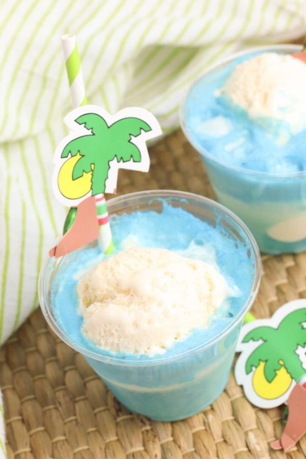 blue coconut ice cream floats
