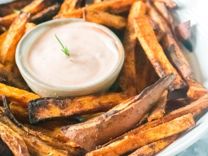 Image for Air Fryer Sweet Potato Fries - CRISPY fries with dipping sauce!