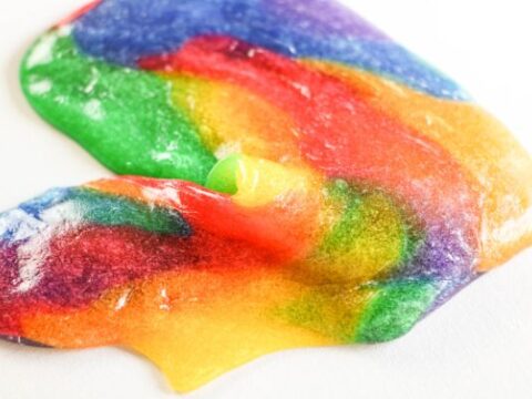 bright rainbow slime for kids