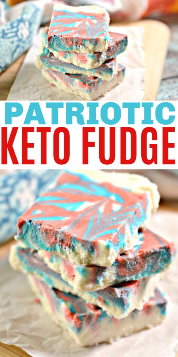 Red White and Blue patriotic keto fudge