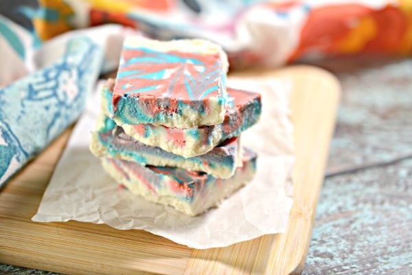 Red White and Blue patriotic keto fudge
