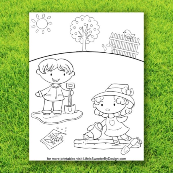 free printable gardening coloring page
